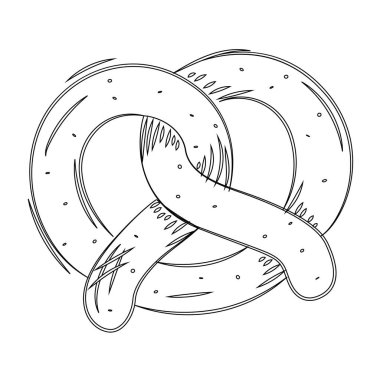 El yapımı tuzlu kraker ve bükülmüş şekil Vektör çizimi