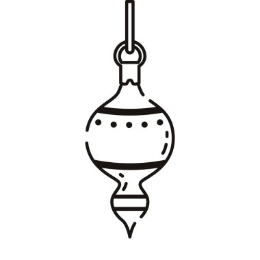 Basit siyah beyaz Noel süsü asılı tasarım Vektör illüstrasyonu