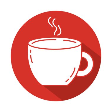 Kırmızı buhar kabı illüstrasyonu Noel ve kış çıkartmaları için mükemmeldir.