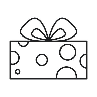 Kutlamalar için tasarım tasarımı yapılmış minimalist hediye kutusu. Vektör illüstrasyonu