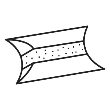 Noktalı bantlı minimalist yastık şekilli hediye kutusu. Vector illüstrasyonu için ideal.