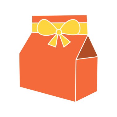 Parlak hediye kutusu bir kurdele ile sarılmış ve kutlama için eğilmek Vektör illüstrasyonu