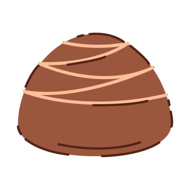 Yuvarlak çikolatalı trüf, üstünde krema tasarımı var. Vektör