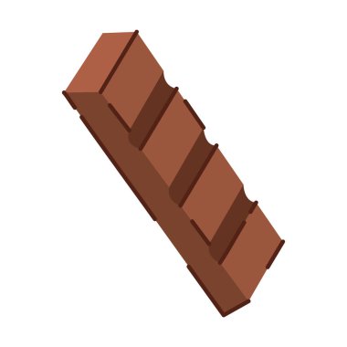 Bakış açısıyla gösterilen dikdörtgen segmentli çikolata. Vektör