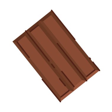 Geometrik izometrik görünümlü üç parçalı çikolata. Vektör