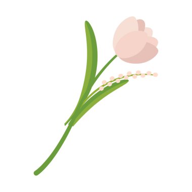 Lale çiçeği Vektör illüstrasyonunun minimalist çizimi