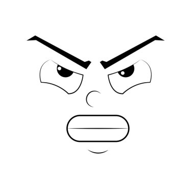 Düz kızgın çizim ifadesi avatar illüstrasyonunu emote et