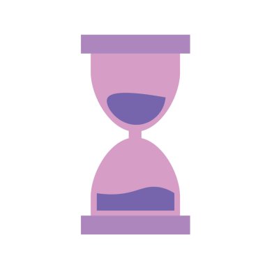 İzole edilmiş mor renkli kum saati sihirli ikon çizimi