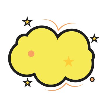 İzole edilmiş sarı toz sihirli ikon çizimi