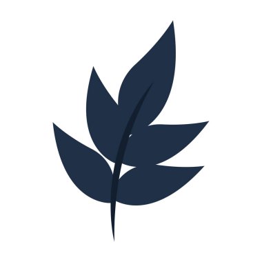 İzole edilmiş mavi yaprak çizim simgesi illüstrasyonu