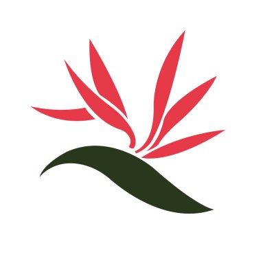 İzole edilmiş kırmızı yaprak çizim simgesi illüstrasyonu