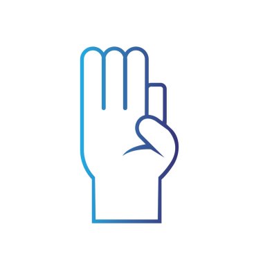 İzole edilmiş el hareketi simgesi Düz tasarım illüstrasyonu