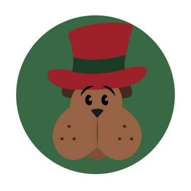 Moda şapka ikonu resimli şirin köpek avatarı