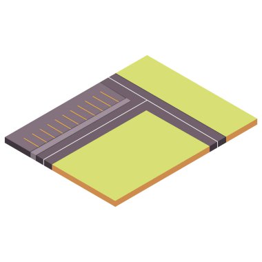 Isometric boş sokak vektörü illüstrasyonu