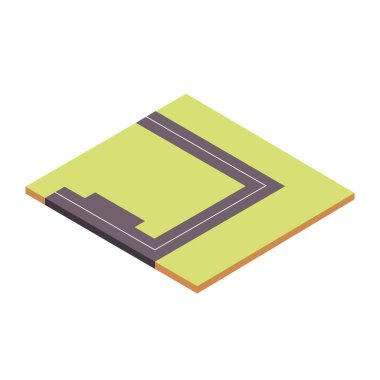 Isometric boş sokak vektörü illüstrasyonu