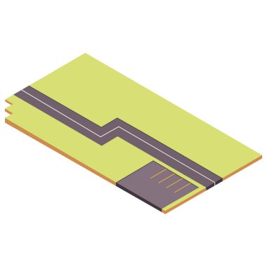 Isometric boş sokak vektörü illüstrasyonu
