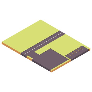 Isometric boş sokak vektörü illüstrasyonu