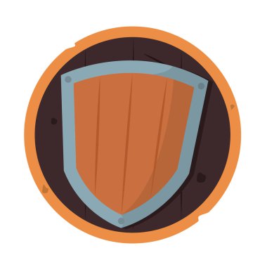 İzole edilmiş kalkan animasyon silah Ortaçağ ikonu çizimi