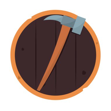 İzole edilmiş çekiç animasyonu silah ortaçağ ikonu çizimi