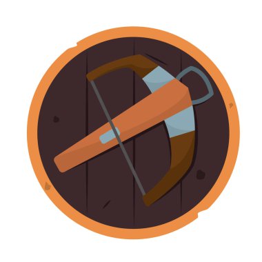 İzole edilmiş yaylı tüfek animasyonu Ortaçağ ikonu çizimi