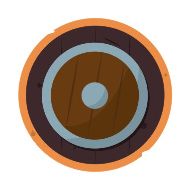 İzole edilmiş kalkan animasyon silah Ortaçağ ikonu çizimi