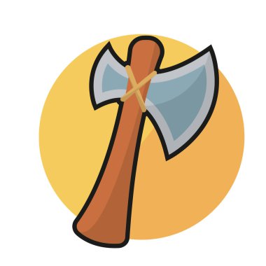 İzole kılıç animasyon silah Ortaçağ ikonu çizimi