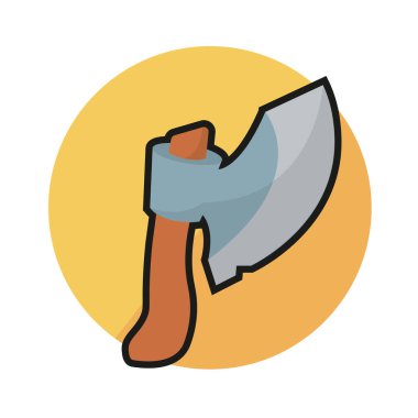 İzole kılıç animasyon silah Ortaçağ ikonu çizimi