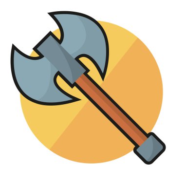 İzole kılıç animasyon silah Ortaçağ ikonu çizimi