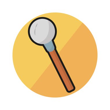 İzole edilmiş topuz animasyon silah ortaçağ ikonu çizimi