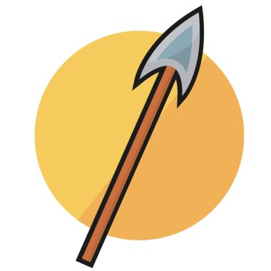 İzole edilmiş polarom animasyon silah Ortaçağ ikonu çizimi