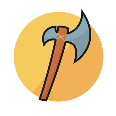 İzole kılıç animasyon silah Ortaçağ ikonu çizimi