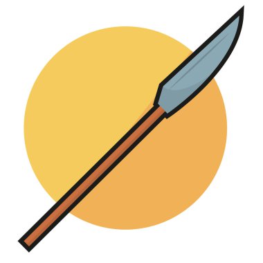 İzole edilmiş polarom animasyon silah Ortaçağ ikonu çizimi