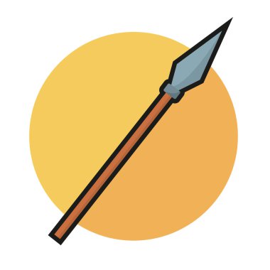 İzole edilmiş polarom animasyon silah Ortaçağ ikonu çizimi