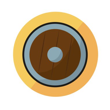 İzole edilmiş kalkan animasyon silah Ortaçağ ikonu çizimi