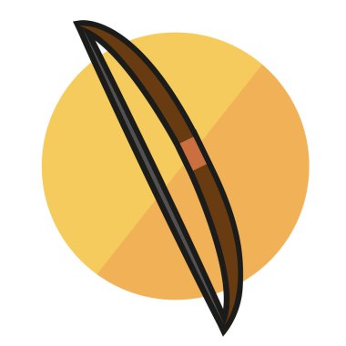 İzole edilmiş yay animasyon silah ortaçağ ikonu çizimi