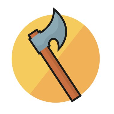 İzole kılıç animasyon silah Ortaçağ ikonu çizimi