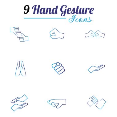 El hareketi simgeleri kümesi Düz Tasarım Vektörü illüstrasyonu