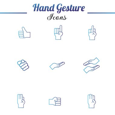 El hareketi simgeleri kümesi Düz Tasarım Vektörü illüstrasyonu