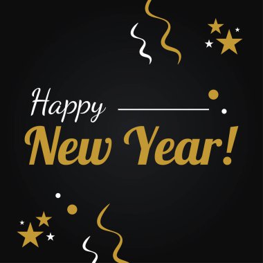 Siyah mutlu yeni yıl davetiye kartı temsilciliği