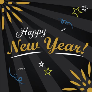 Siyah mutlu yeni yıl davetiye kartı temsilciliği