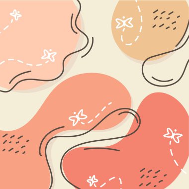 Çizgili çizgileri olan kelebekler. Vektör İllüstrasyonu