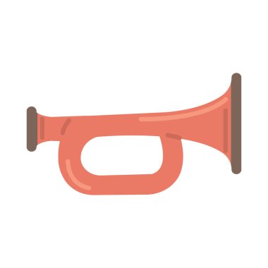 Trompet düz stil tasarımı. Vektör illüstrasyonu