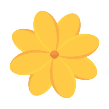 Üst manzara sarı çiçek. Vektör illüstrasyonu