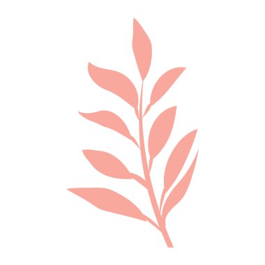 Pembe yapraklı dal sanatı. Vektör illüstrasyonu