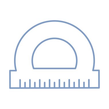 Mavi açıölçer çizgisi. Vektör illüstrasyonu