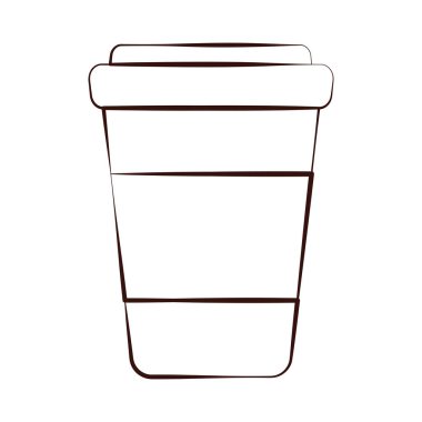 Kahve fincanı ana hatlarıyla sanat. Vektör illüstrasyonu