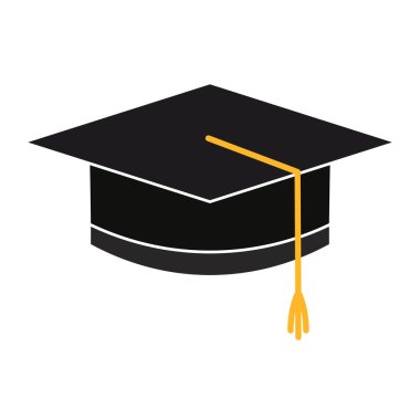 Mezuniyet şapkası ikonu. vektör illüstrasyonu