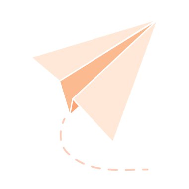 Uçan kağıt uçak ikonu. Vektör illüstrasyonu