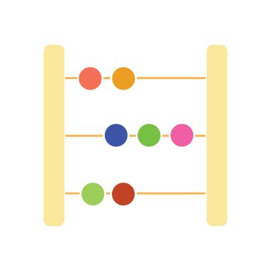 Abaküs matematik aracı simgesi. Vektör illüstrasyonu