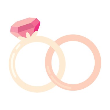 Mücevherli alyanslar. Vektör illüstrasyonu